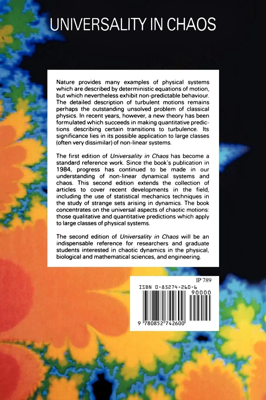Rückseite: 9780852742600 | Universality in Chaos, 2nd Edition | Predrag Cvitanovic | Taschenbuch