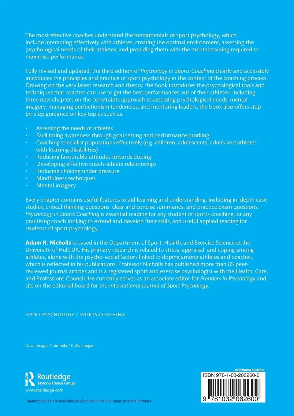 Rückseite: 9781032062600 | Psychology in Sports Coaching | Theory and Practice | Adam R. Nicholls