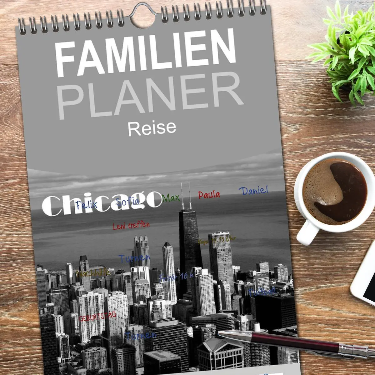 Bild: 9783516522600 | Familienplaner 2026 - Chicago 2026 mit 5 Spalten (Wandkalender, 21...