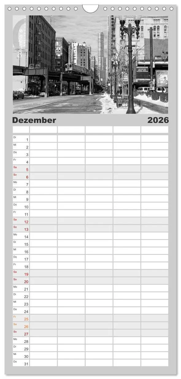 Bild: 9783516522600 | Familienplaner 2026 - Chicago 2026 mit 5 Spalten (Wandkalender, 21...