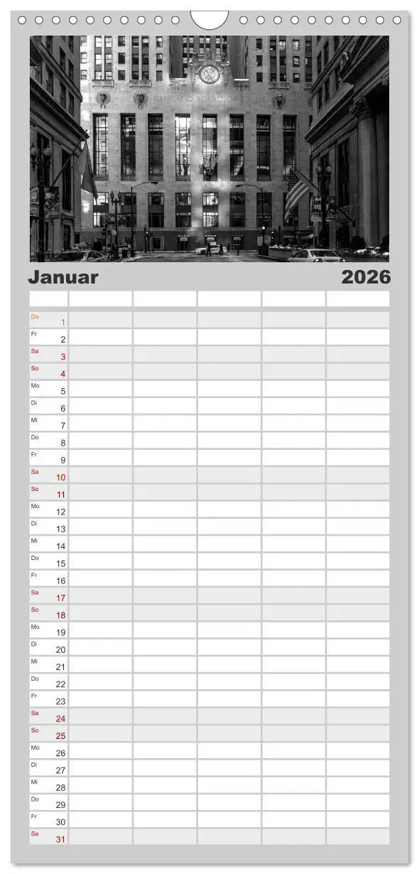 Bild: 9783516522600 | Familienplaner 2026 - Chicago 2026 mit 5 Spalten (Wandkalender, 21...