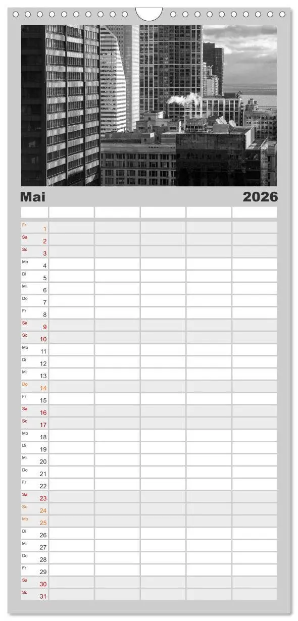 Bild: 9783516522600 | Familienplaner 2026 - Chicago 2026 mit 5 Spalten (Wandkalender, 21...