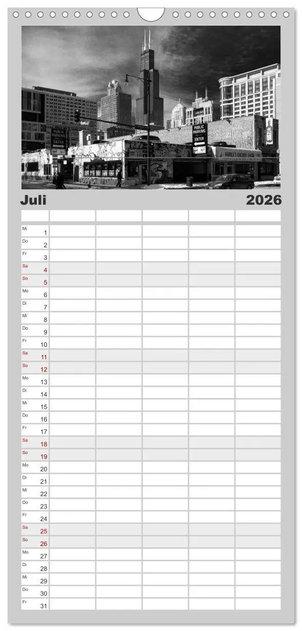 Bild: 9783516522600 | Familienplaner 2026 - Chicago 2026 mit 5 Spalten (Wandkalender, 21...