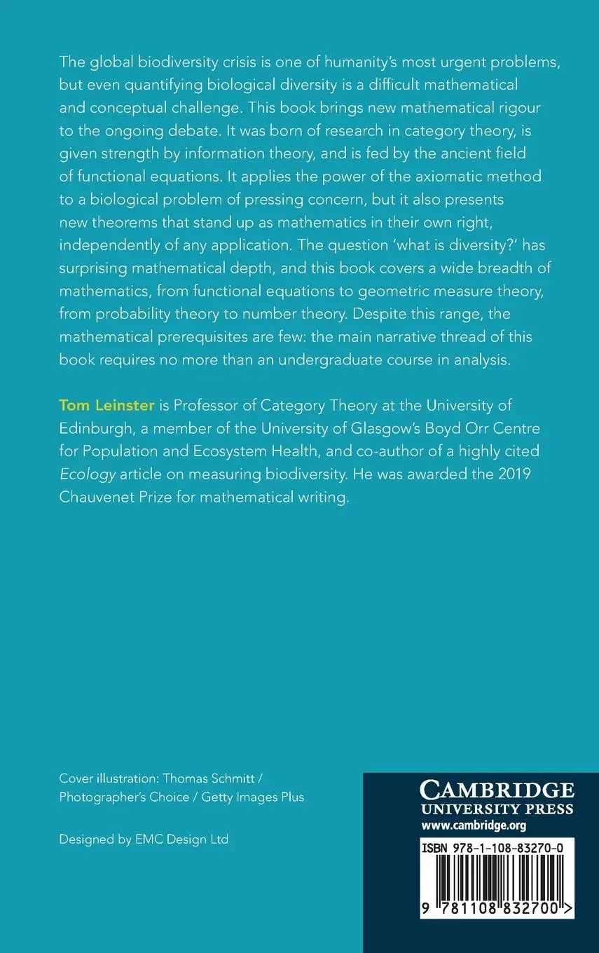 Rückseite: 9781108832700 | Entropy and Diversity | Tom Leinster | Buch | Englisch | 2021