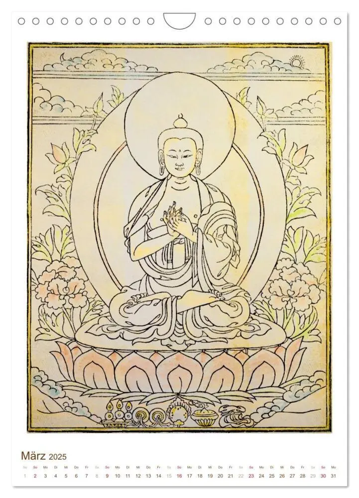 Bild: 9783457042700 | Mit Buddha durchs Jahr: historische Zeichnungen (Wandkalender 2025...