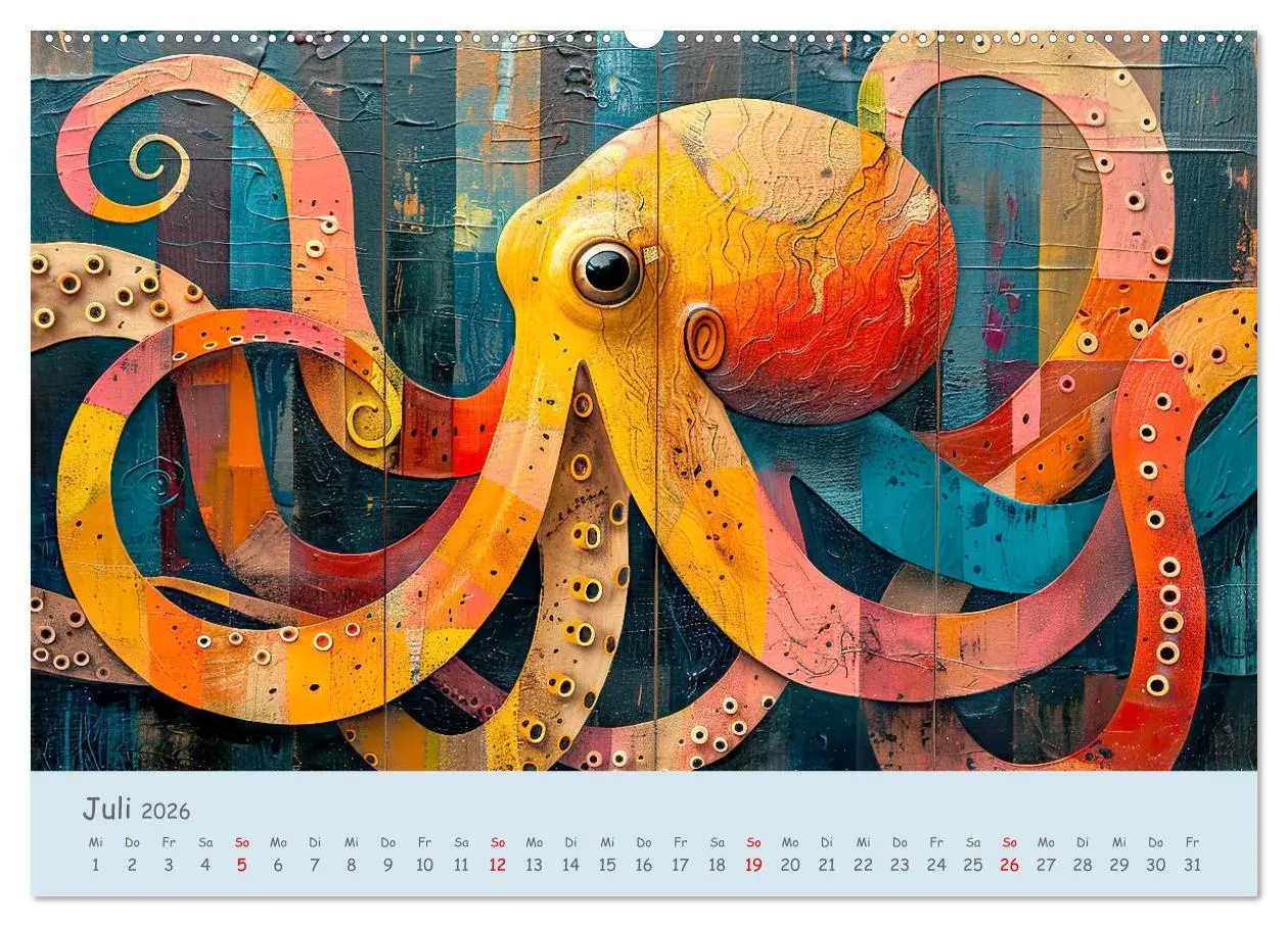 Bild: 9783457282700 | Ozean - Flossen, Schalen, Tentakel (Wandkalender 2026 DIN A2 quer),...
