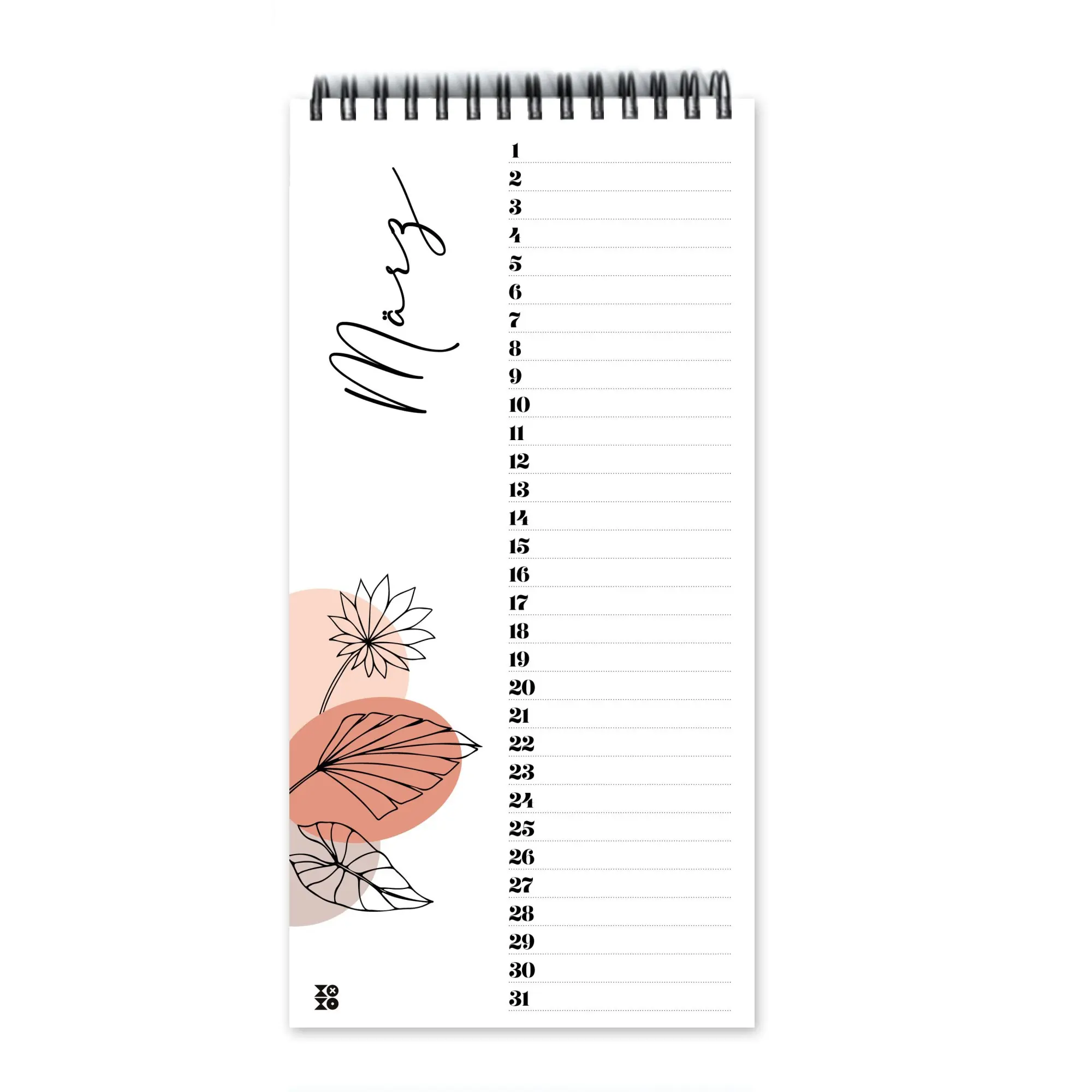 Bild: 9783985952700 | Geburtstagskalender "leaves line art", ohne Jahreszahl | Garschhammer