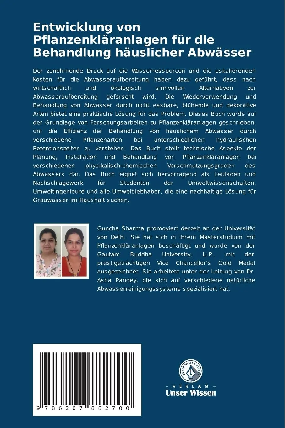 Rückseite: 9786207882700 | Entwicklung von Pflanzenkläranlagen für die Behandlung häuslicher...
