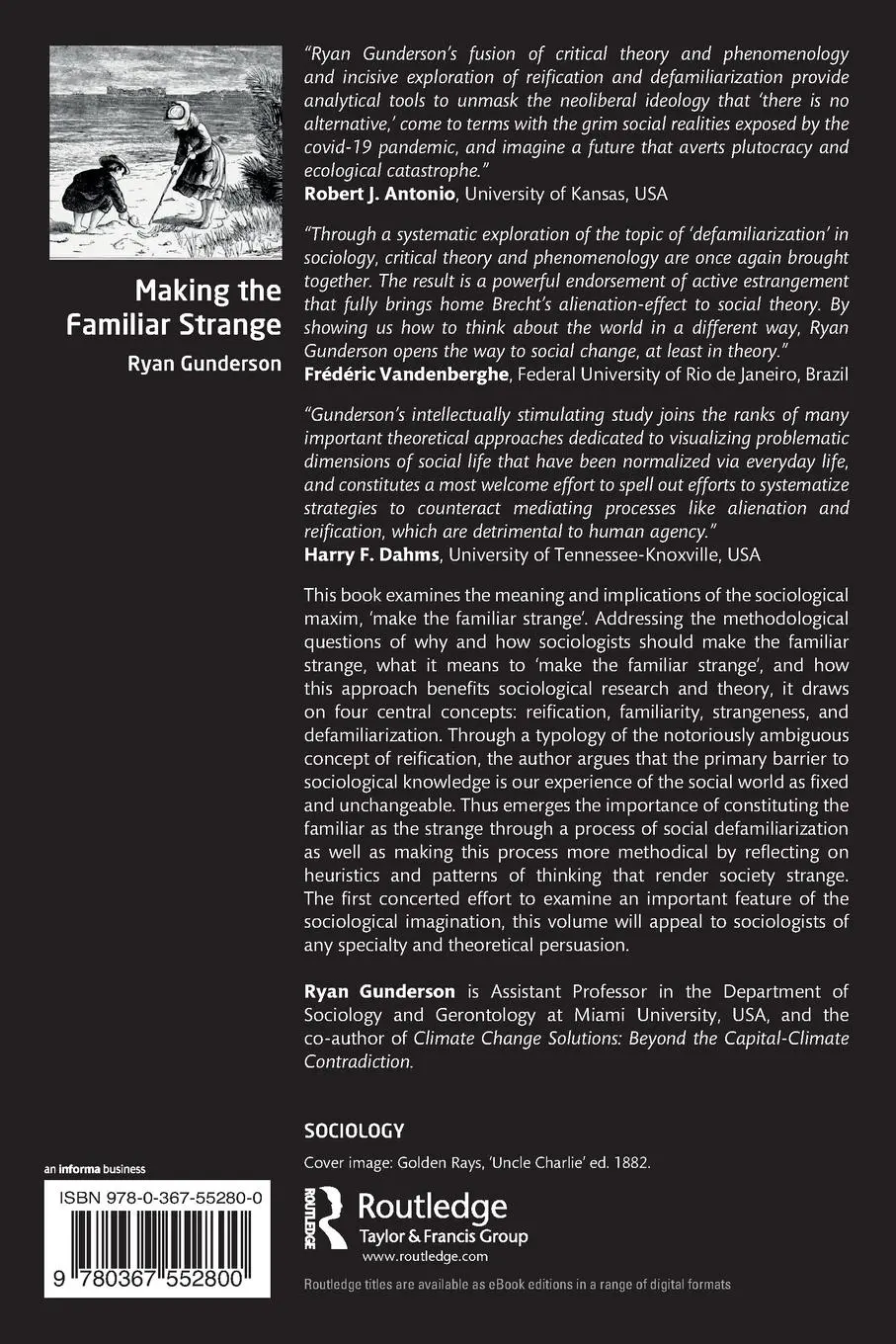Rückseite: 9780367552800 | Making the Familiar Strange | Sociology Contra Reification | Gunderson