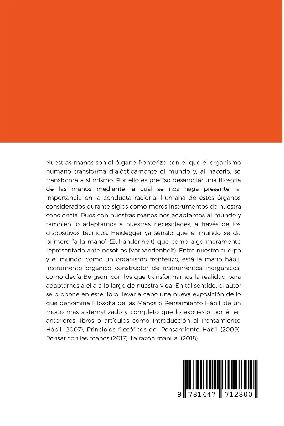 Rückseite: 9781447712800 | Filosofía de las manos | Manuel Fernández Lorenzo | Taschenbuch | 2023