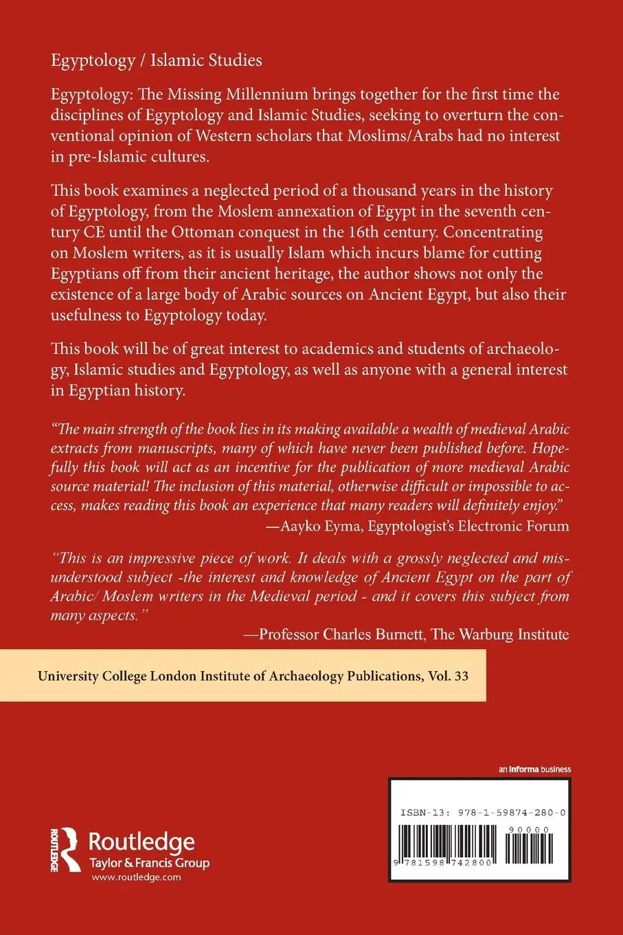 Rückseite: 9781598742800 | Egyptology | Okasha El Daly | Taschenbuch | Einband - flex.(Paperback)