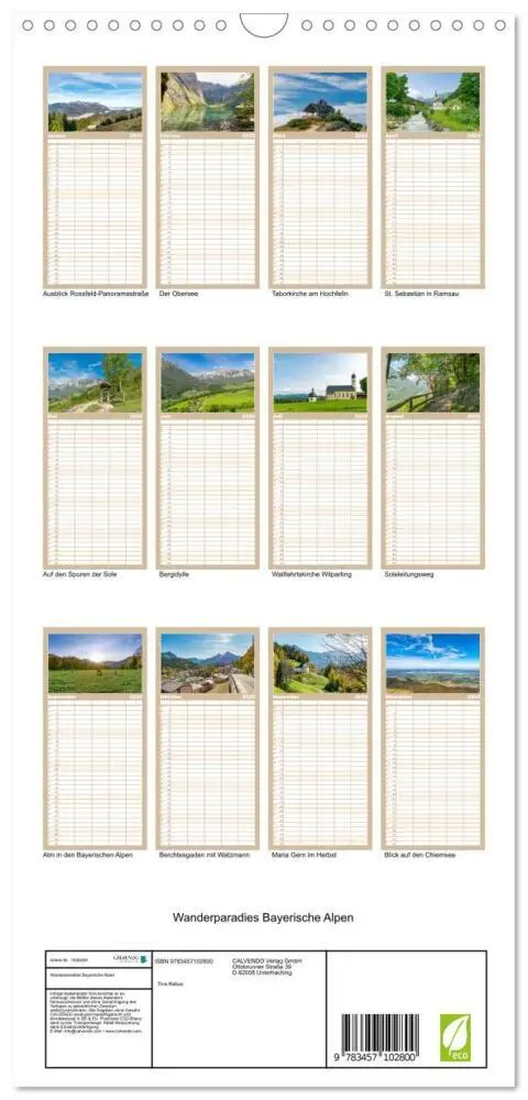 Bild: 9783457102800 | Familienplaner 2025 - Wanderparadies Bayerische Alpen mit 5 Spalten...