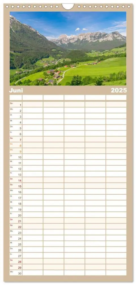 Bild: 9783457102800 | Familienplaner 2025 - Wanderparadies Bayerische Alpen mit 5 Spalten...