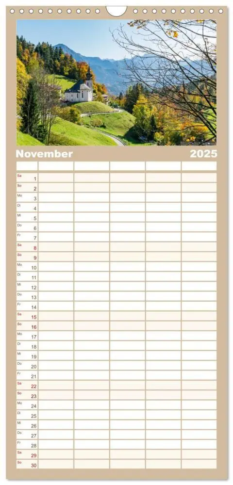 Bild: 9783457102800 | Familienplaner 2025 - Wanderparadies Bayerische Alpen mit 5 Spalten...