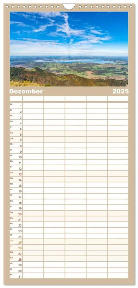 Bild: 9783457102800 | Familienplaner 2025 - Wanderparadies Bayerische Alpen mit 5 Spalten...