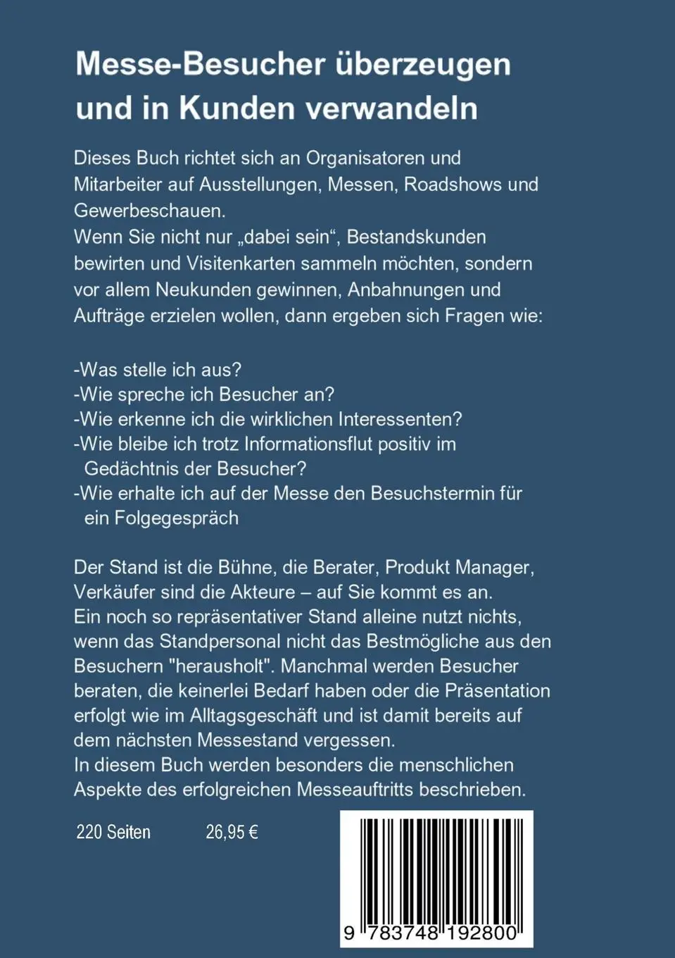 Rückseite: 9783748192800 | Messe-Besucher überzeugen und in Kunden verwandeln | Karlheinz Pflug