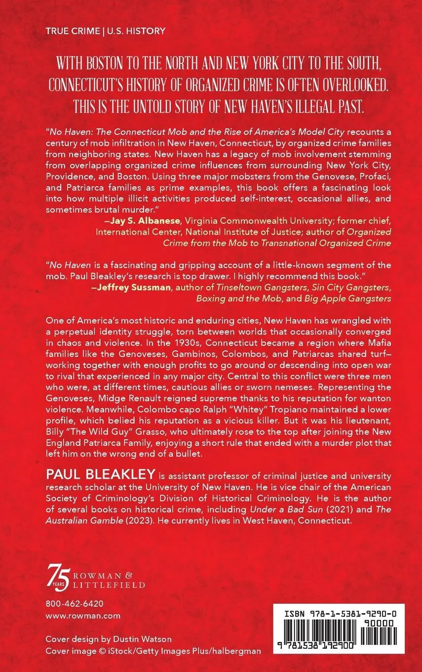 Rückseite: 9781538192900 | No Haven | The Connecticut Mob and the Rise of America's Model City
