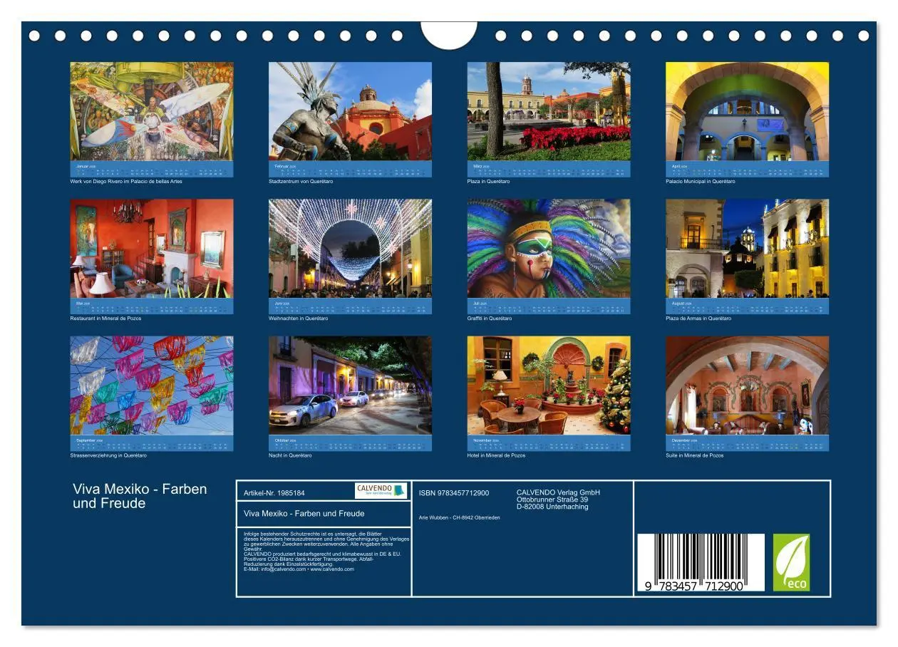 Bild: 9783457712900 | Viva Mexiko - Farben und Freude (Wandkalender 2026 DIN A4 quer),...