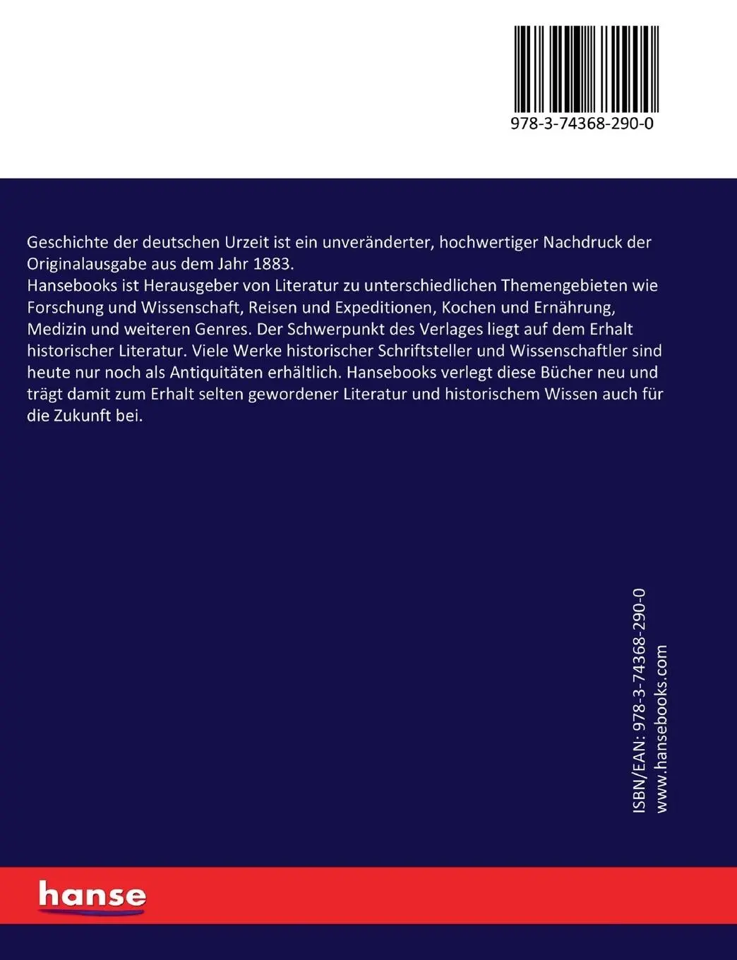Rückseite: 9783743682900 | Geschichte der deutschen Urzeit | Felix Dahn | Taschenbuch | 656 S.