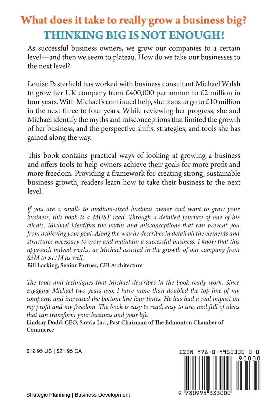 Rückseite: 9780995333000 | Thinking Big Is Not Enough | Michael Walsh | Taschenbuch | Englisch
