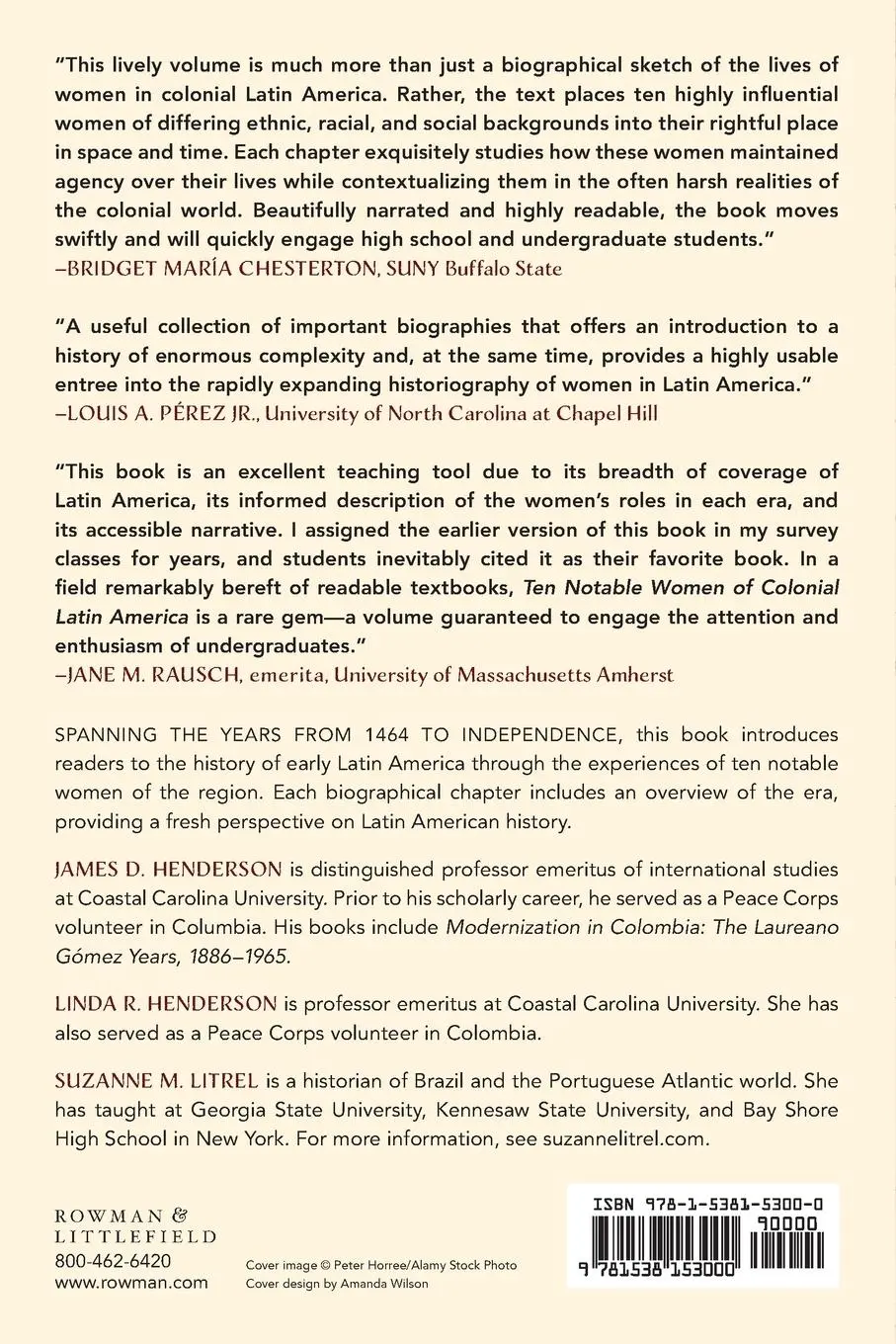 Rückseite: 9781538153000 | Ten Notable Women of Colonial Latin America | Henderson (u. a.) | Buch