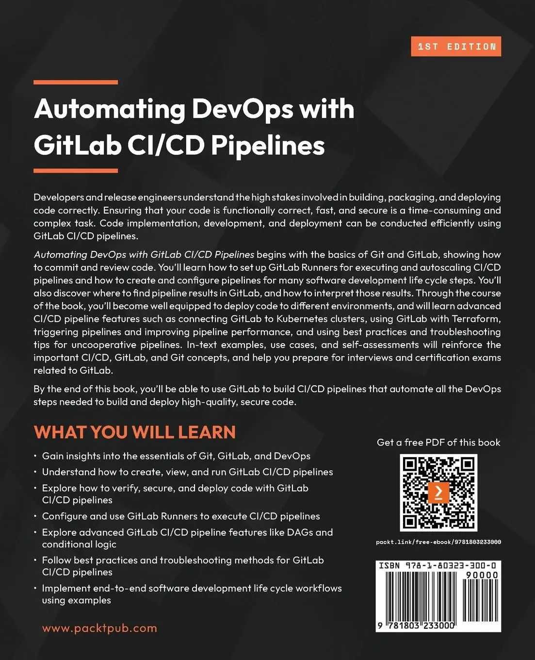 Rückseite: 9781803233000 | Automating DevOps with GitLab CI/CD Pipelines | Cowell (u. a.) | Buch