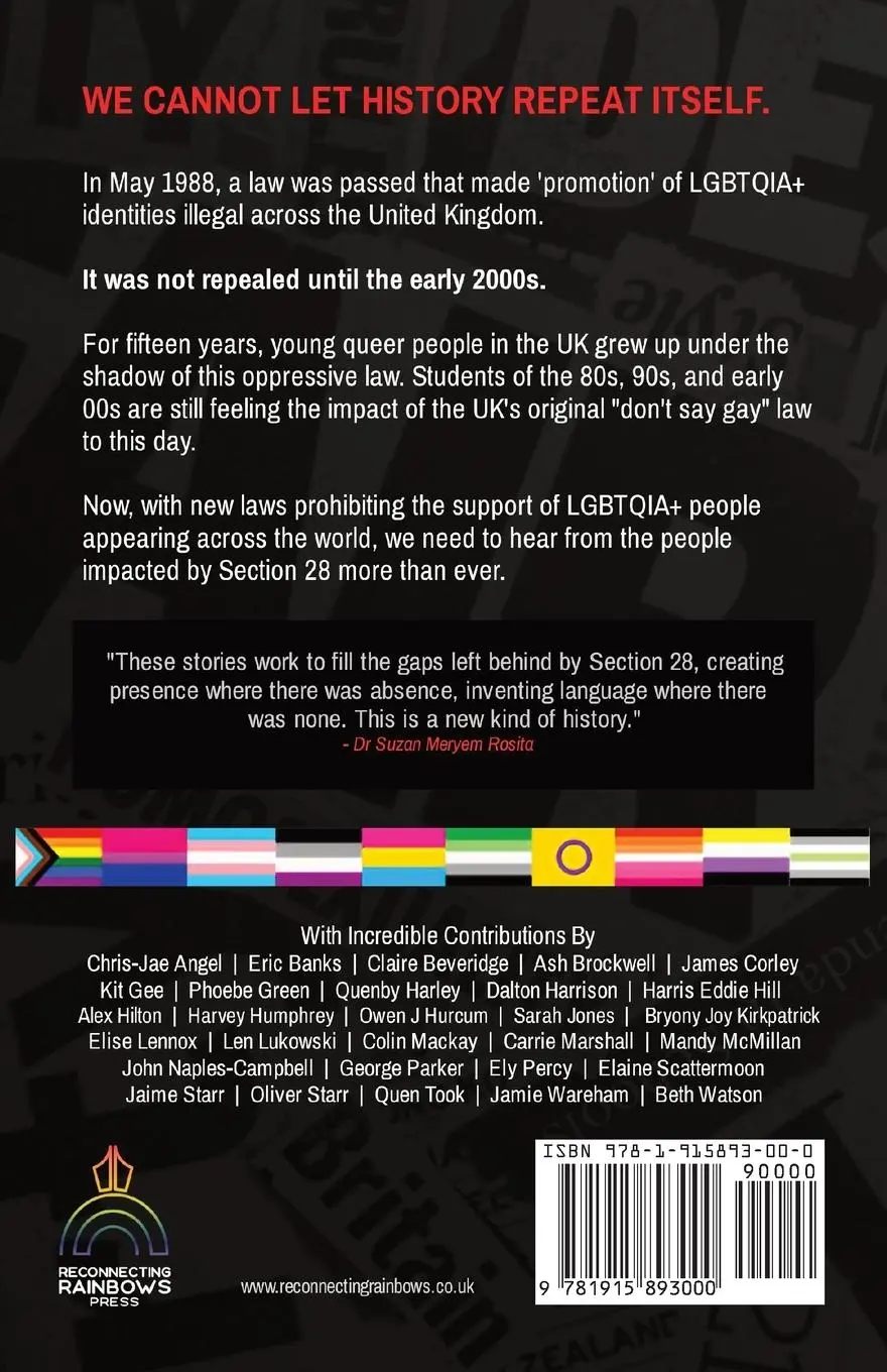 Rückseite: 9781915893000 | Twenty-Eight | Stories from the Section 28 Generation | Kestral Gaian