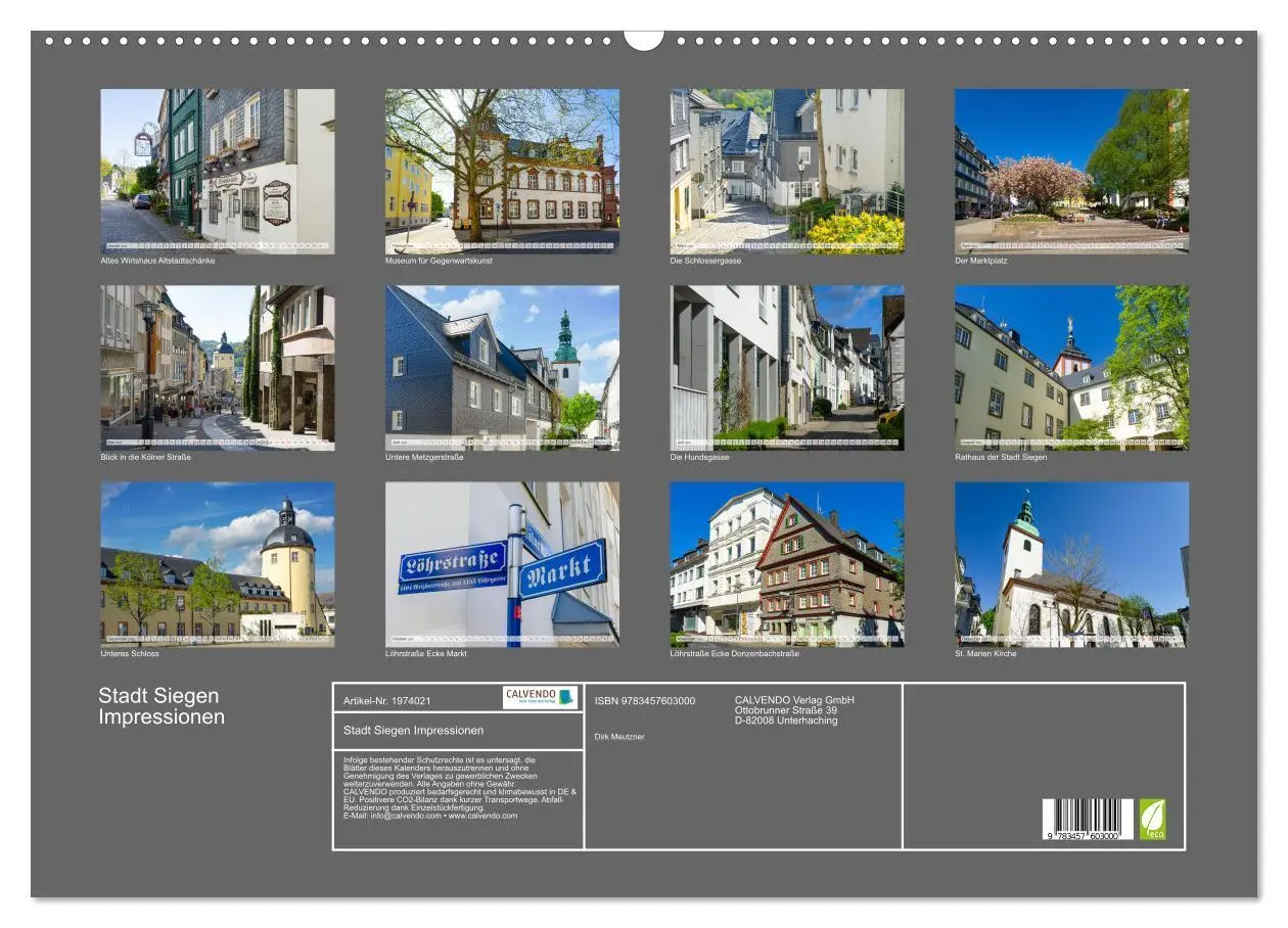 Bild: 9783457603000 | Stadt Siegen Impressionen (Wandkalender 2026 DIN A2 quer), CALVENDO...