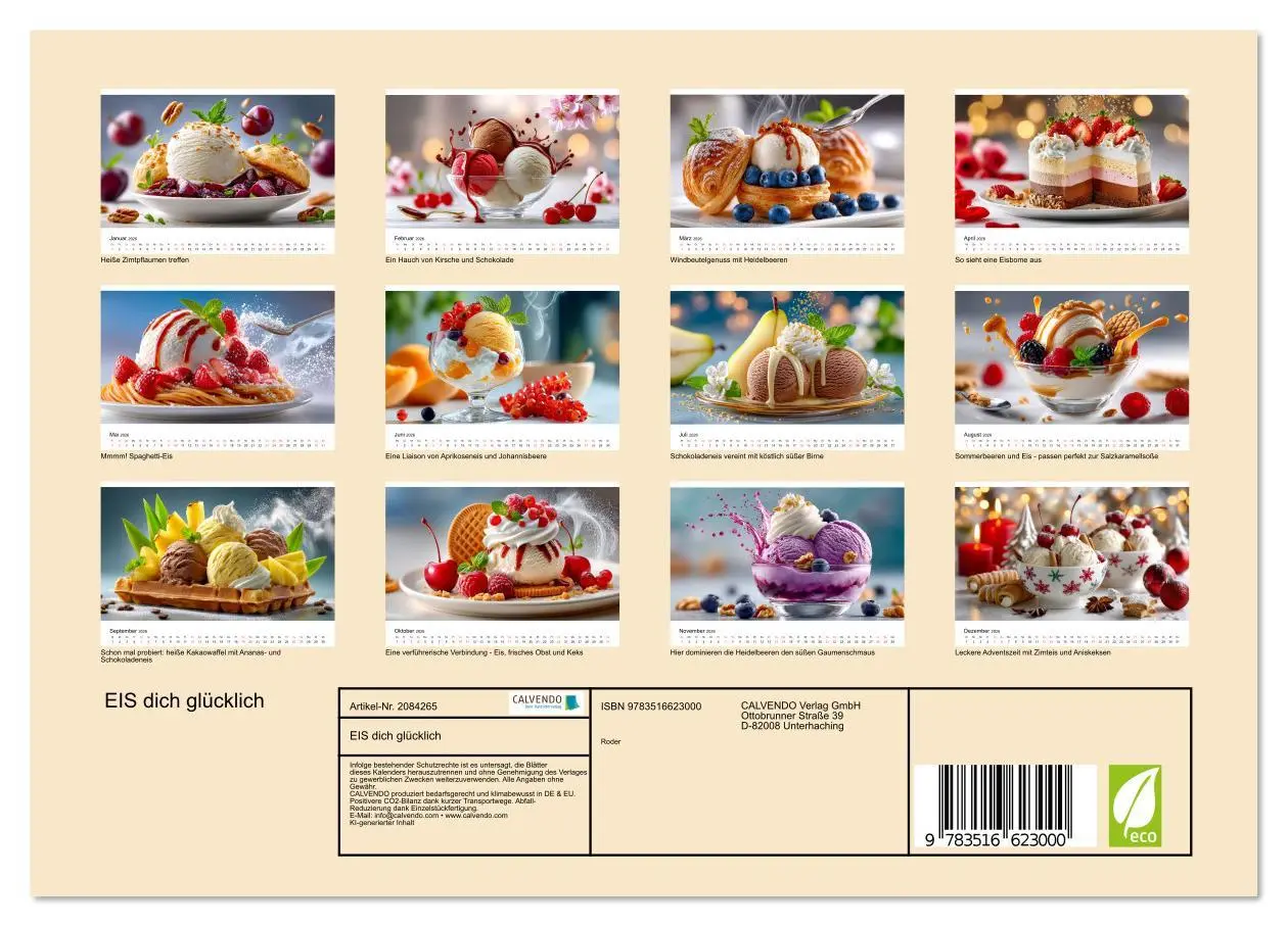 Bild: 9783516623000 | EIS dich glücklich (Wandkalender 2026 DIN A4 quer), CALVENDO...