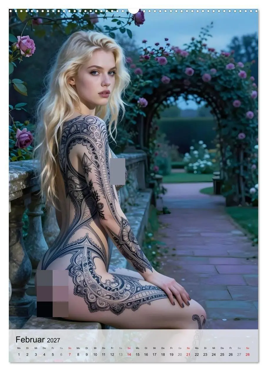 Bild: 9783516793000 | Tattoo Engel (Wandkalender 2027 DIN A2 hoch), CALVENDO Monatskalender