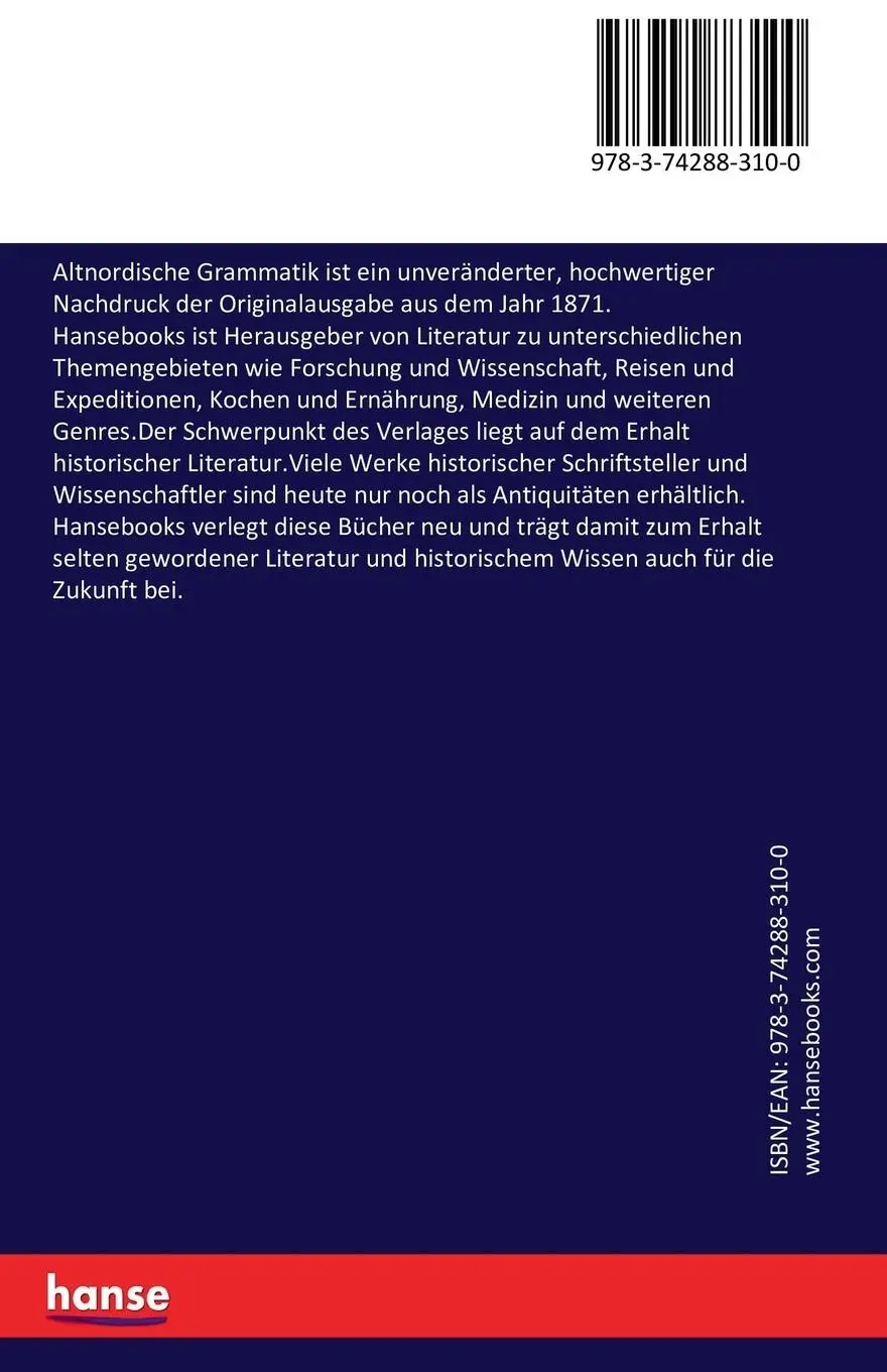 Rückseite: 9783742883100 | Altnordische Grammatik | Ludvig Frands Adalbert Wimmer | Taschenbuch