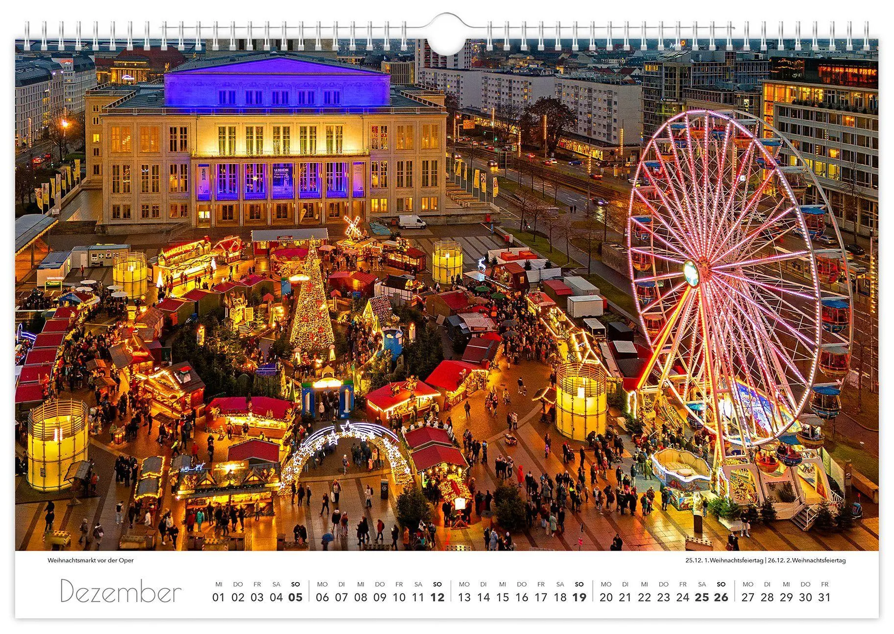 Bild: 9783912303100 | Kalender Leipzig 2027 | 45 x 30 cm weißes Kalendarium | Peter Schubert