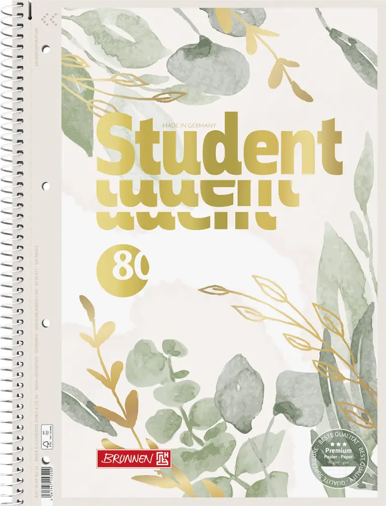 Cover: 4061947153200 | Collegeblock Premium Student Bloom, A4, Lineatur 27, 80 Blatt