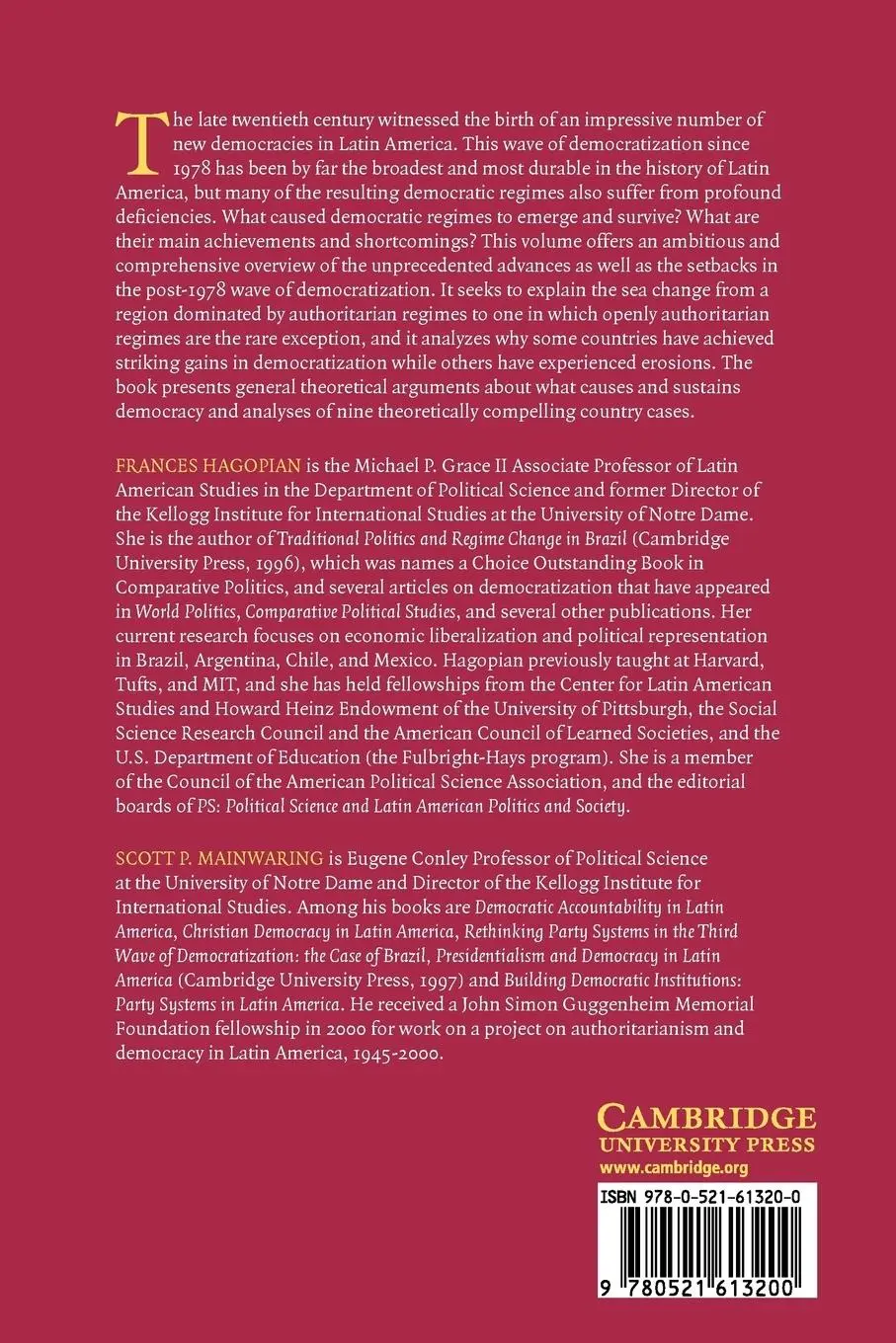 Rückseite: 9780521613200 | The Third Wave of Democratization in Latin America | Hagopian (u. a.)