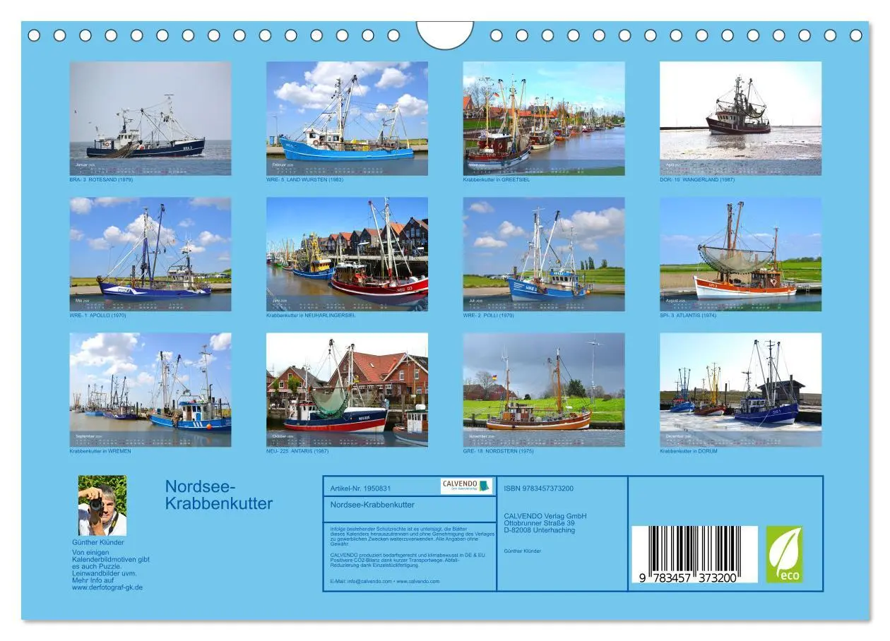 Bild: 9783457373200 | Nordsee-Krabbenkutter (Wandkalender 2026 DIN A4 quer), CALVENDO...