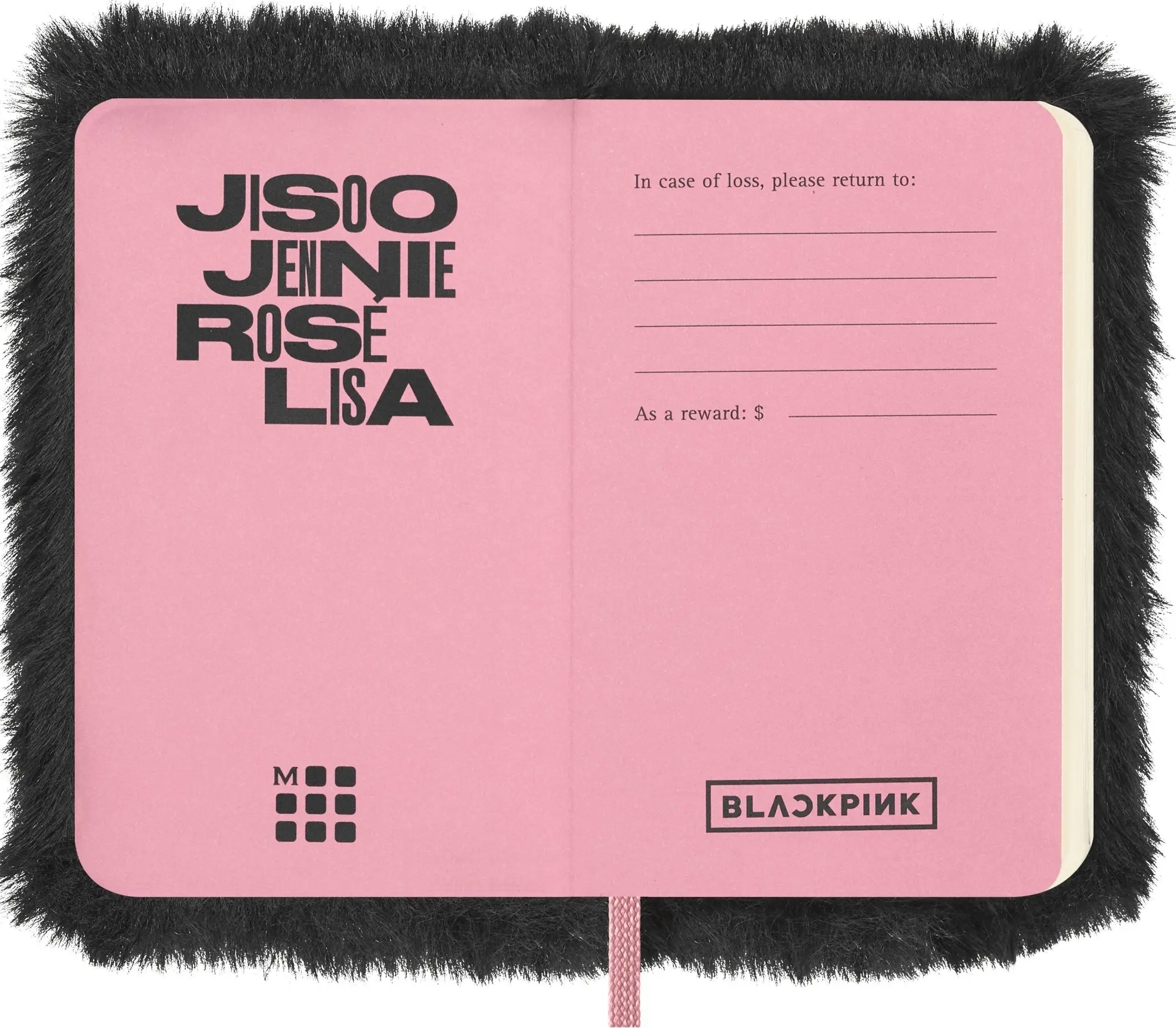 Bild: 8056711513300 | Moleskine X Blackpink Notizbuch faux fur XS, blanko, fester...