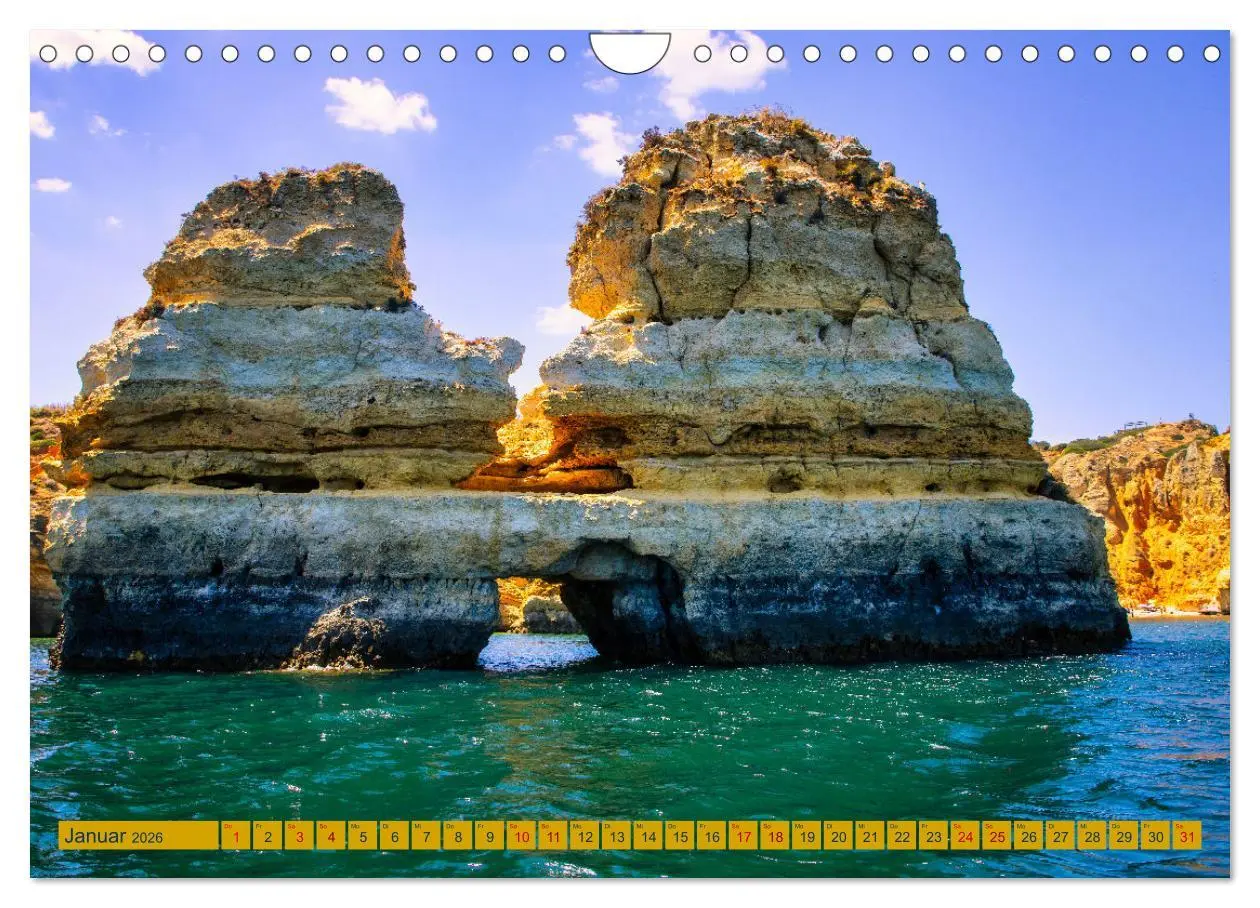 Bild: 9783457363300 | Algarve pur (Wandkalender 2026 DIN A4 quer), CALVENDO Monatskalender