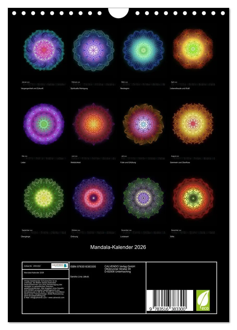 Bild: 9783516383300 | Mandala-Kalender 2026 (Wandkalender 2026 DIN A4 hoch), CALVENDO...