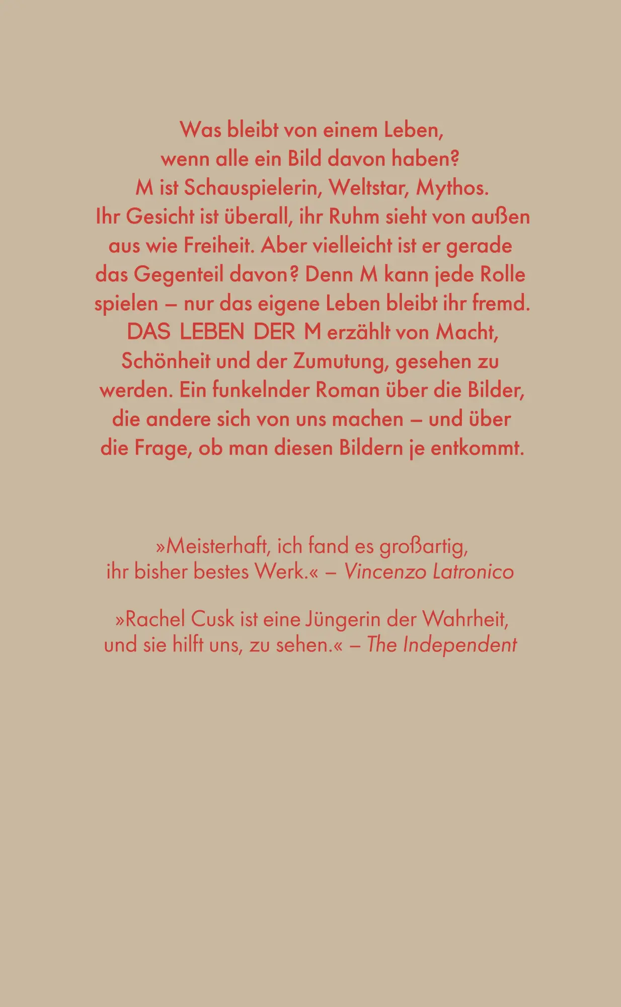 Bild: 9783518433300 | Das Leben der M | Rachel Cusk | Buch | 176 S. | Deutsch | 2026
