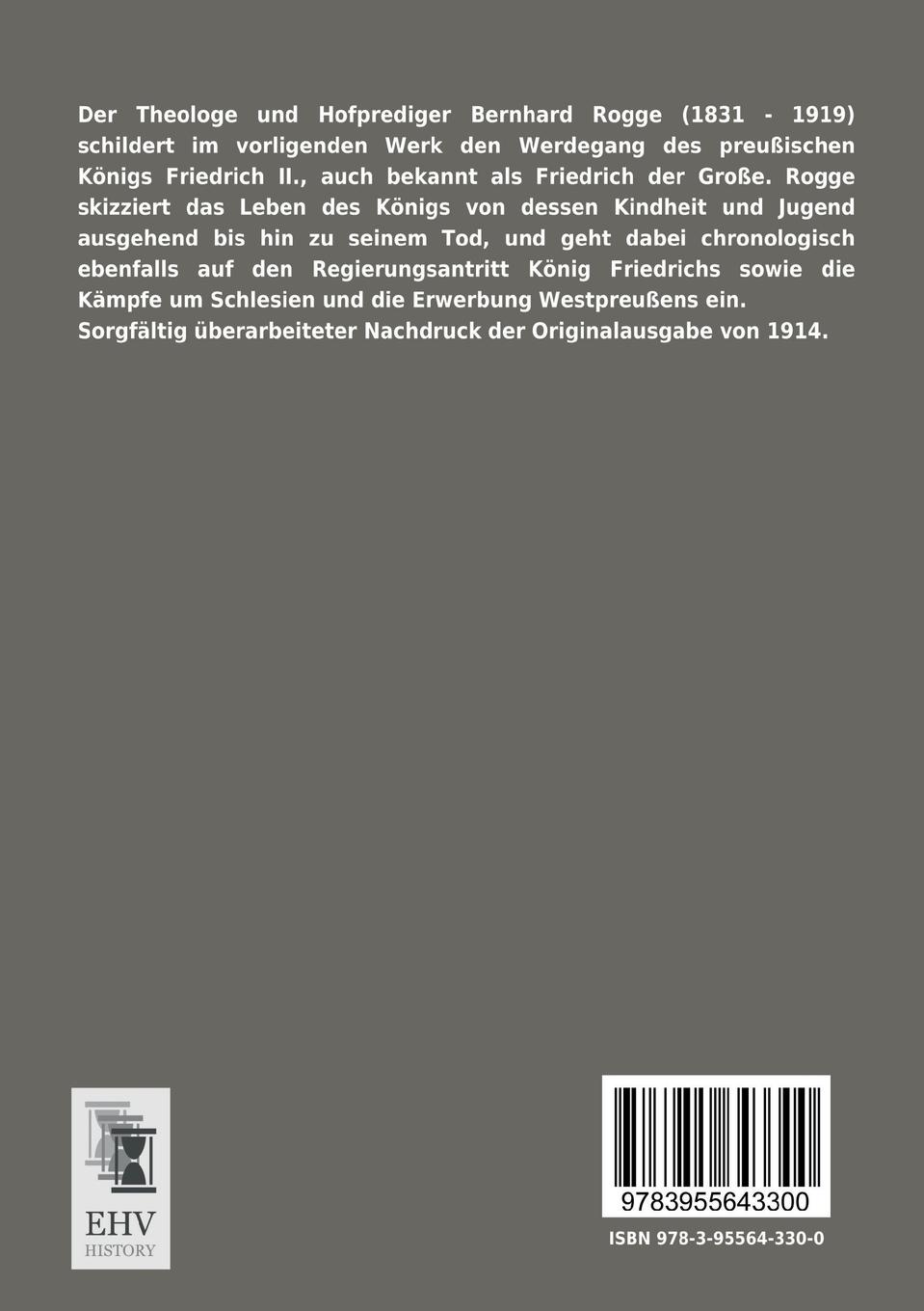 Rückseite: 9783955643300 | Der große Preußenkönig | Bernhard Rogge | Taschenbuch | 104 S. | 2013