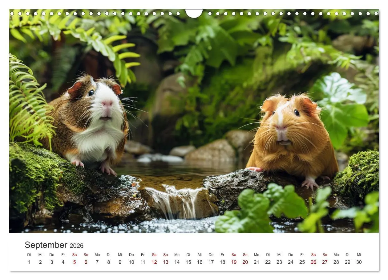 Bild: 9783457423400 | Wuschelbande - Ein Jahr voller Meerschweinchen (Wandkalender 2026...