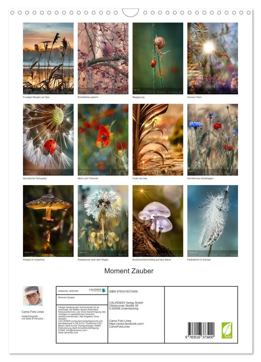 Bild: 9783516373400 | Moment Zauber (Wandkalender 2026 DIN A3 hoch), CALVENDO Monatskalender