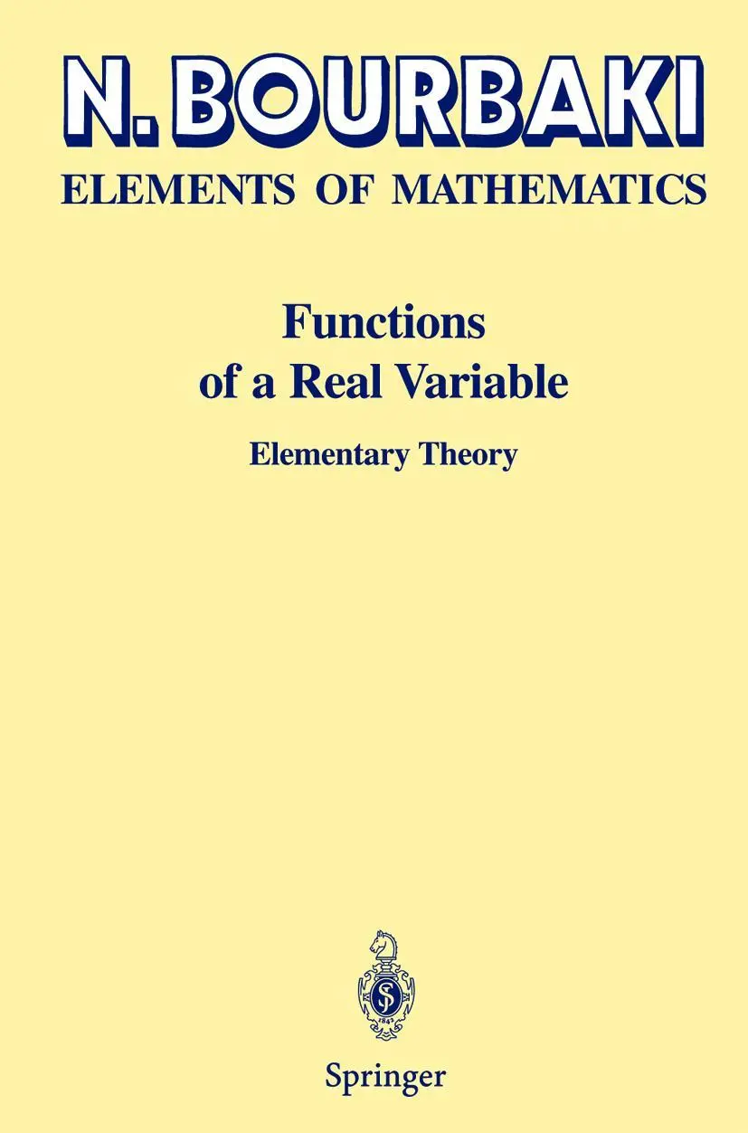 Cover: 9783540653400 | Functions of a Real Variable | Elementary Theory | N. Bourbaki | Buch