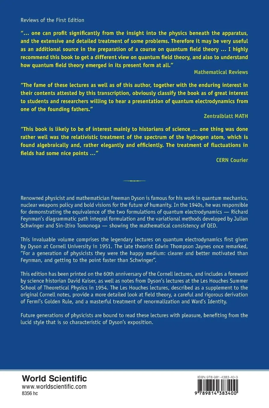 Rückseite: 9789814383400 | ADVANCED QUANTUM MECH (2ND ED) | Freeman Dyson &amp; David Derbes | Buch