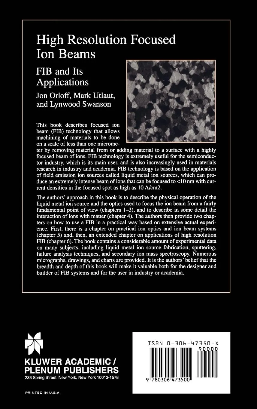 Rückseite: 9780306473500 | High Resolution Focused Ion Beams: FIB and its Applications | Buch