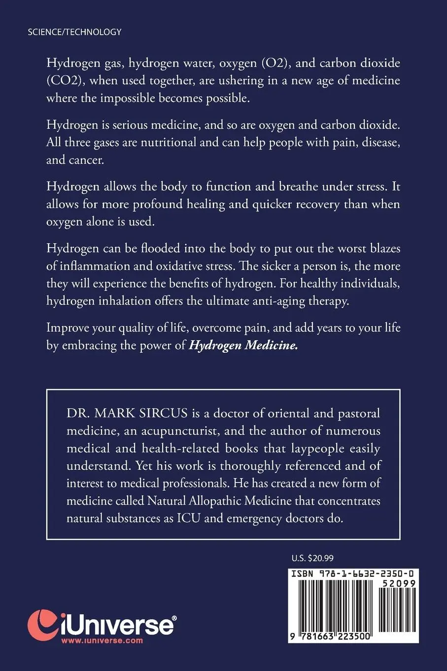 Rückseite: 9781663223500 | Hydrogen Medicine | Combining Oxygen, Hydrogen, and Co2 | Mark Sircus