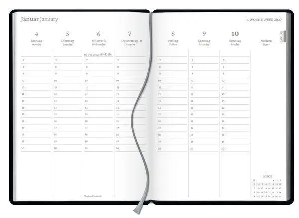 Bild: 9783819303500 | Wochenplaner Schwarz 2027 | Korsch Verlag | Taschenbuch | 128 S.