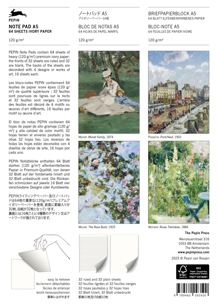 Bild: 9789460093500 | Impressionism | Writing Paper &amp; Note Pad A5 | Pepin van Roojen | 64 S.
