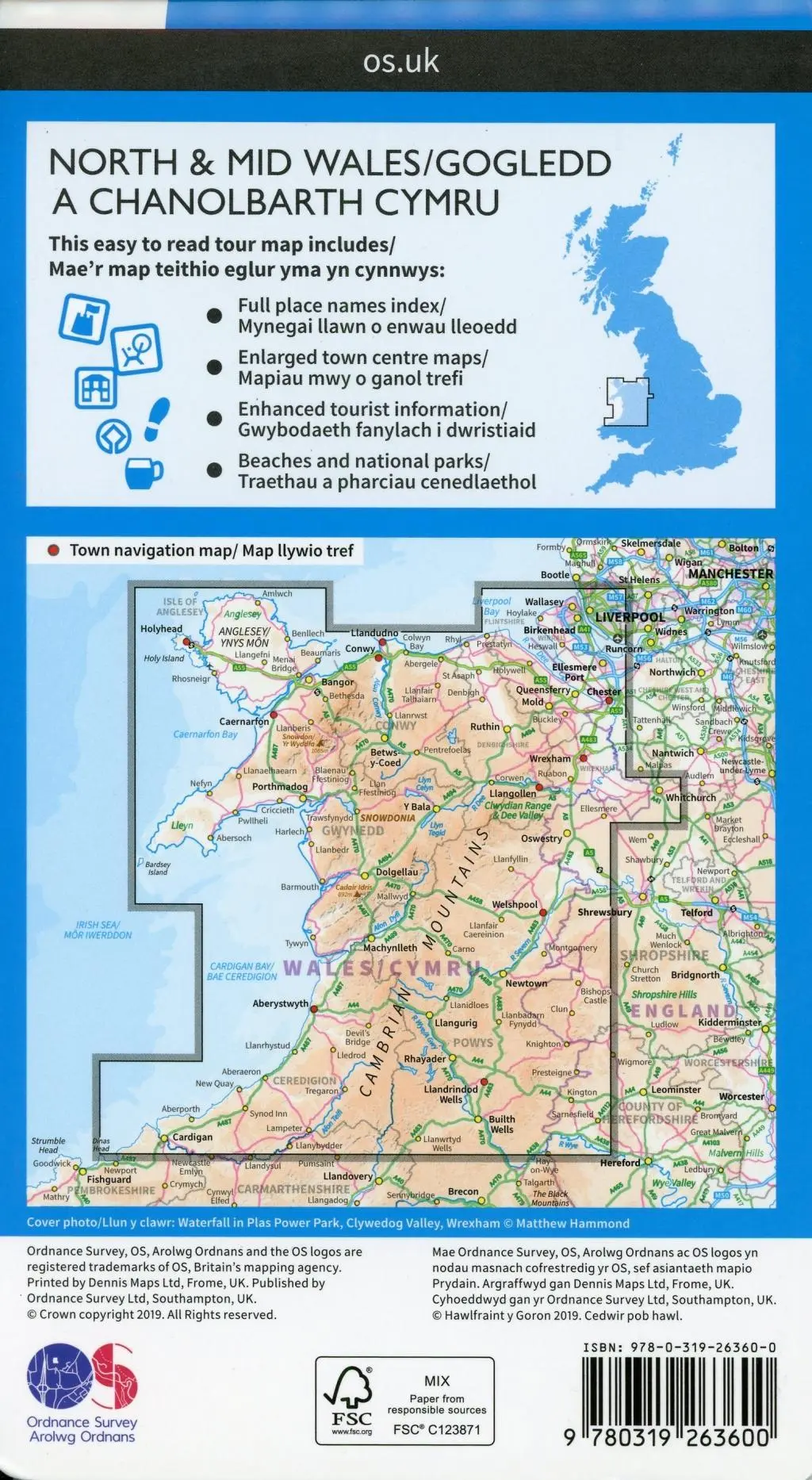 Bild: 9780319263600 | North &amp; Mid Wales Gogledd a Chanolbarth Cymru | (Land-)Karte | 2019