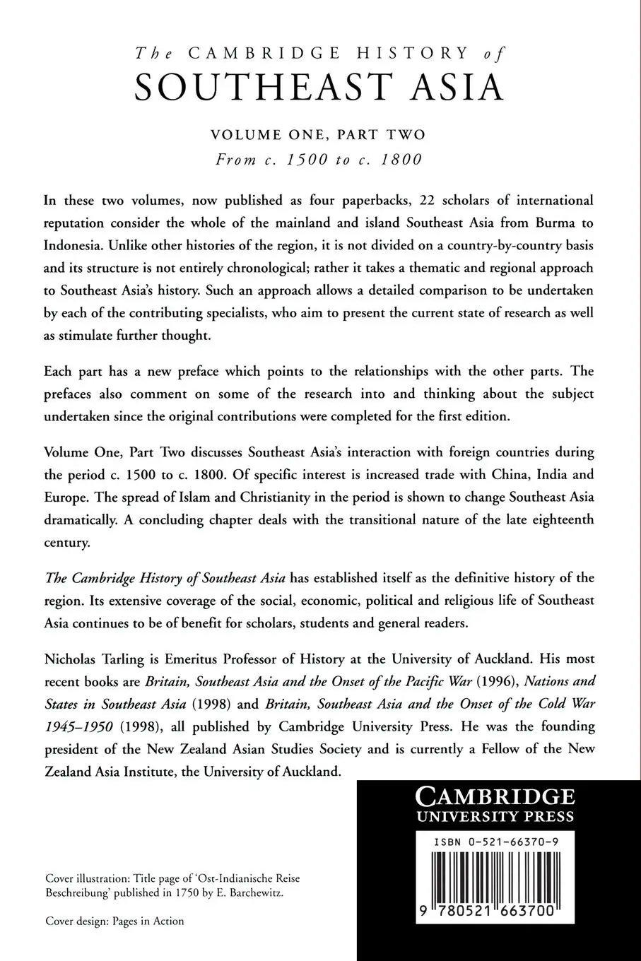 Rückseite: 9780521663700 | The Cambridge History of Southeast Asia | Nicholas Tarling | Buch